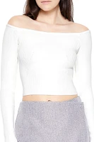 Cropped Off-the-Shoulder Sweater