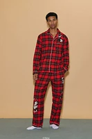 Disney Mickey & Friends Plaid Pajama Shirt