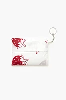 Strawberry & Bow Packable Tote Bag