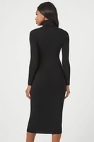 Mock Neck Midi Sweater Dress