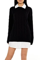 Combo Sweater Shirt Dress