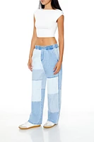 Patchwork Wide-Leg Jeans