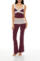 Ribbed Lace-Trim Cami