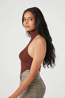 Turtleneck Halter V-Hem Top