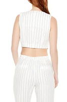 Pinstriped Cropped Vest