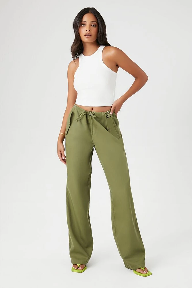 Drawstring Wide-Leg Pants