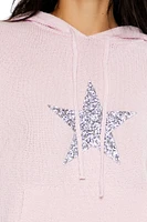 Hooded Glitter Star Sweater