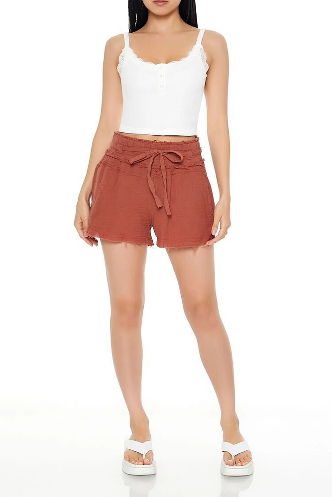 Gauze Tie-Waist Shorts