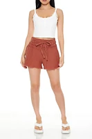 Gauze Tie-Waist Shorts