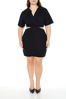 Plus Surplice Cutout Mini Dress