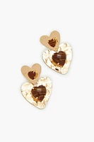 Hammered Heart Drop Earrings