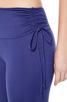 Ruched Drawstring Flare Leggings