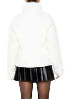 Textured Drawstring Puffer Jacket