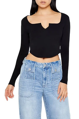 Split-Neck Crop Top