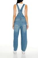 Denim Barrel-Leg Overalls