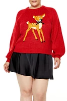 Plus Bow Deer Sweater