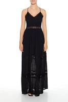 Eyelash Lace Racerback Maxi Dress