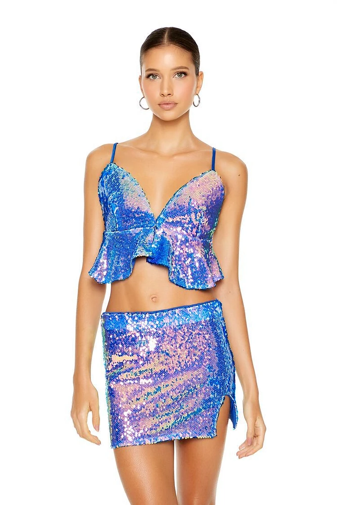 Iridescent Sequin Cropped Cami