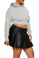 Plus Bustier Cropped Hoodie
