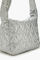 Metallic Heart-Quilted Shoulder Bag