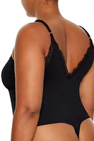 Plus Lace-Trim Cami Bodysuit