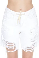 Distressed Denim Baggy Shorts