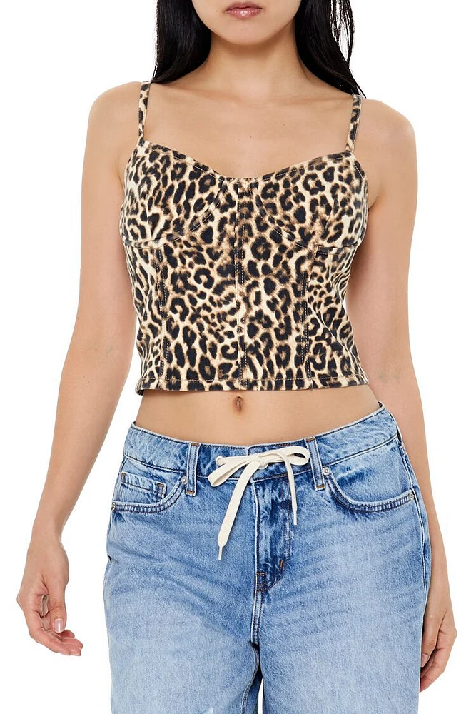 Leopard Bustier Cropped Cami