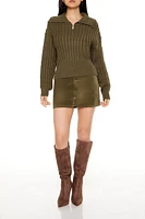 Half-Zip Cable Knit Sweater