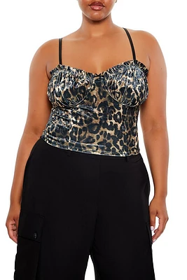 Plus Velvet Leopard Print Cami