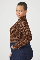 Plus Spiral Geo Print Bodysuit