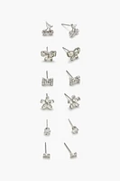 Rhinestone Stud Earring Set