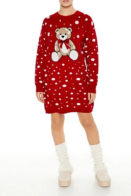 Teddy Bear Mini Sweater Dress