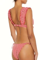 Gingham String Bikini Bottoms