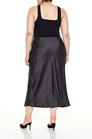 Plus Polka Dot Slip Midi Skirt