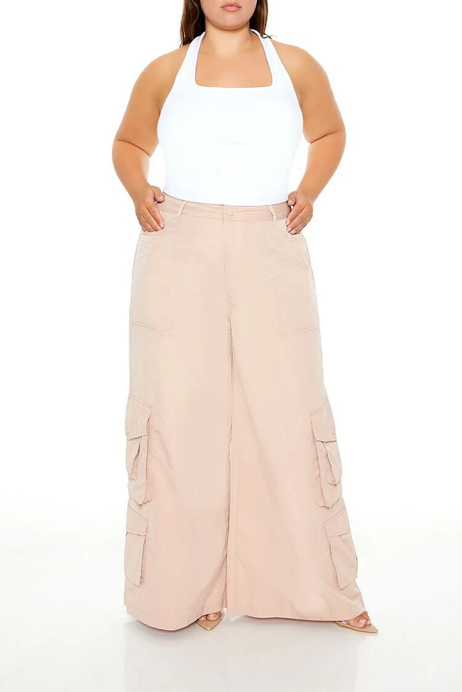 Plus Wide-Leg Cargo Pants