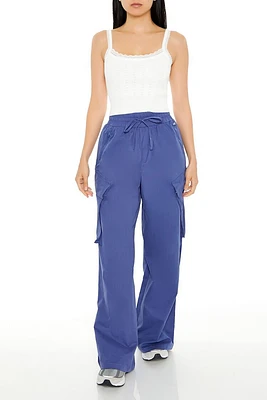 Drawstring Wide-Leg Cargo Pants