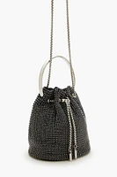 Rhinestone Drawstring Crossbody Bag