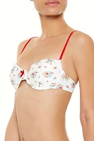 Romantic Floral Underwire Bikini Top