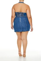 Plus Denim Halter Mini Dress