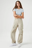 Mineral Wash Ruched Cropped Tee