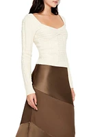 Cable Knit Square-Neck Sweater