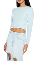 Textured Cropped Sweater