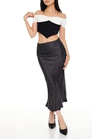 Polka Dot Slip Midi Skirt