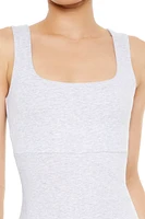 Fitted Cotton-Blend Tank Romper