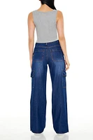 High-Rise Wide-Leg Cargo Jeans
