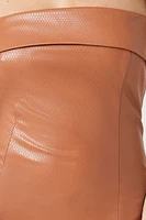 Faux Leather Foldover Tube Dress