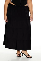 Plus Tiered Maxi Skirt