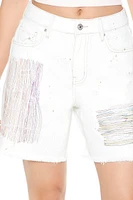 Threaded Denim Bermuda Shorts