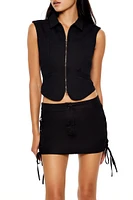 Zip-Up Cropped Vest