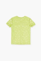 Girls Ribbed Knit Lace Tee (Kids)